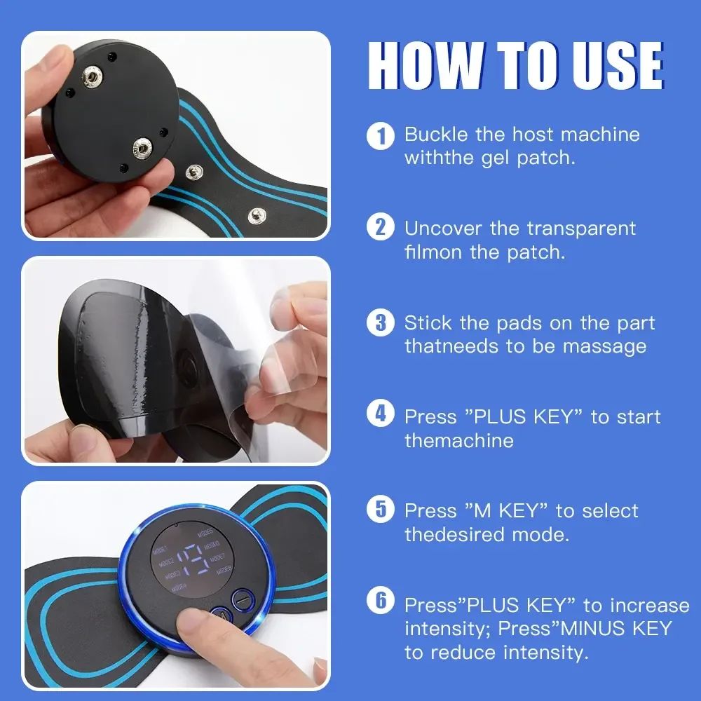 Mini Body Massager Pulse Neck Pain Relief Ems