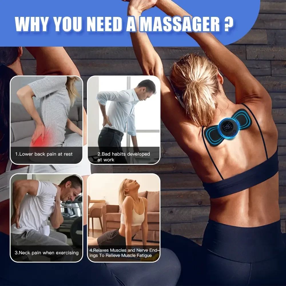Mini Body Massager Pulse Neck Pain Relief Ems