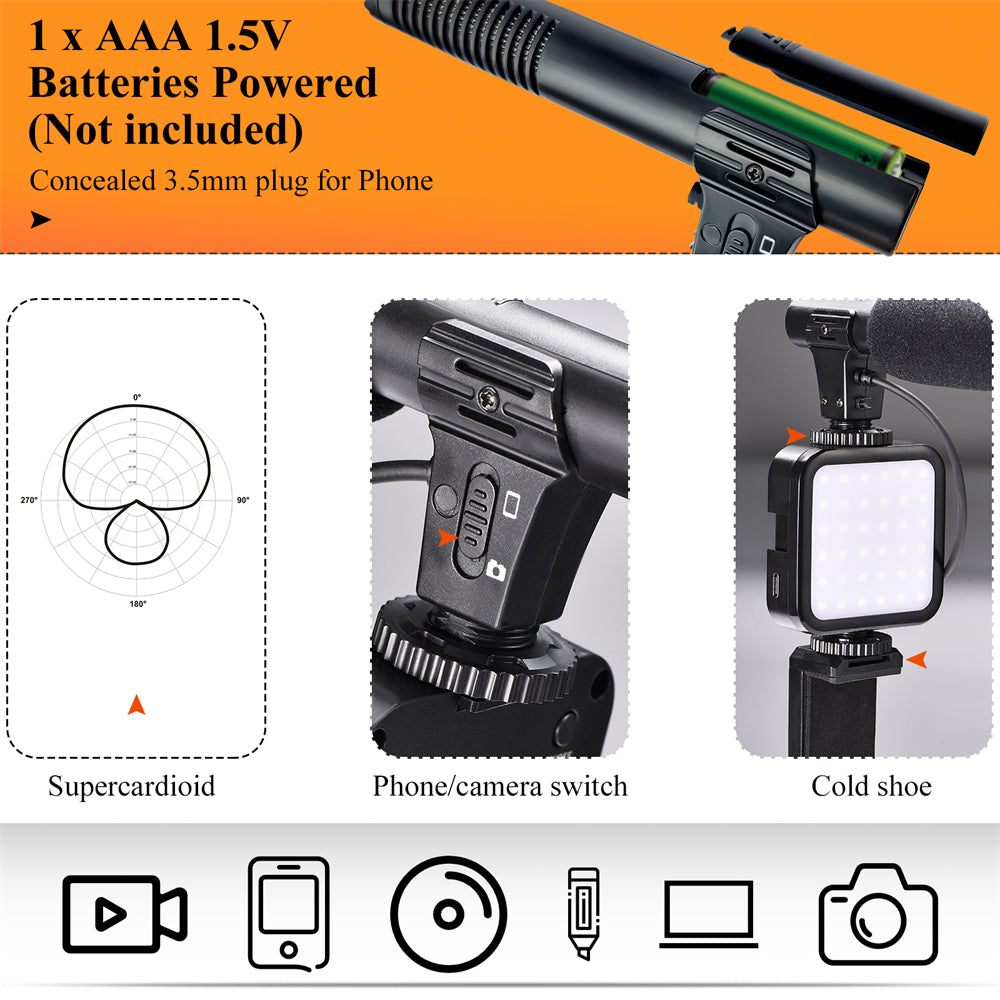 Ay-49 Video Making Kit Mobile Vlogging Tripod